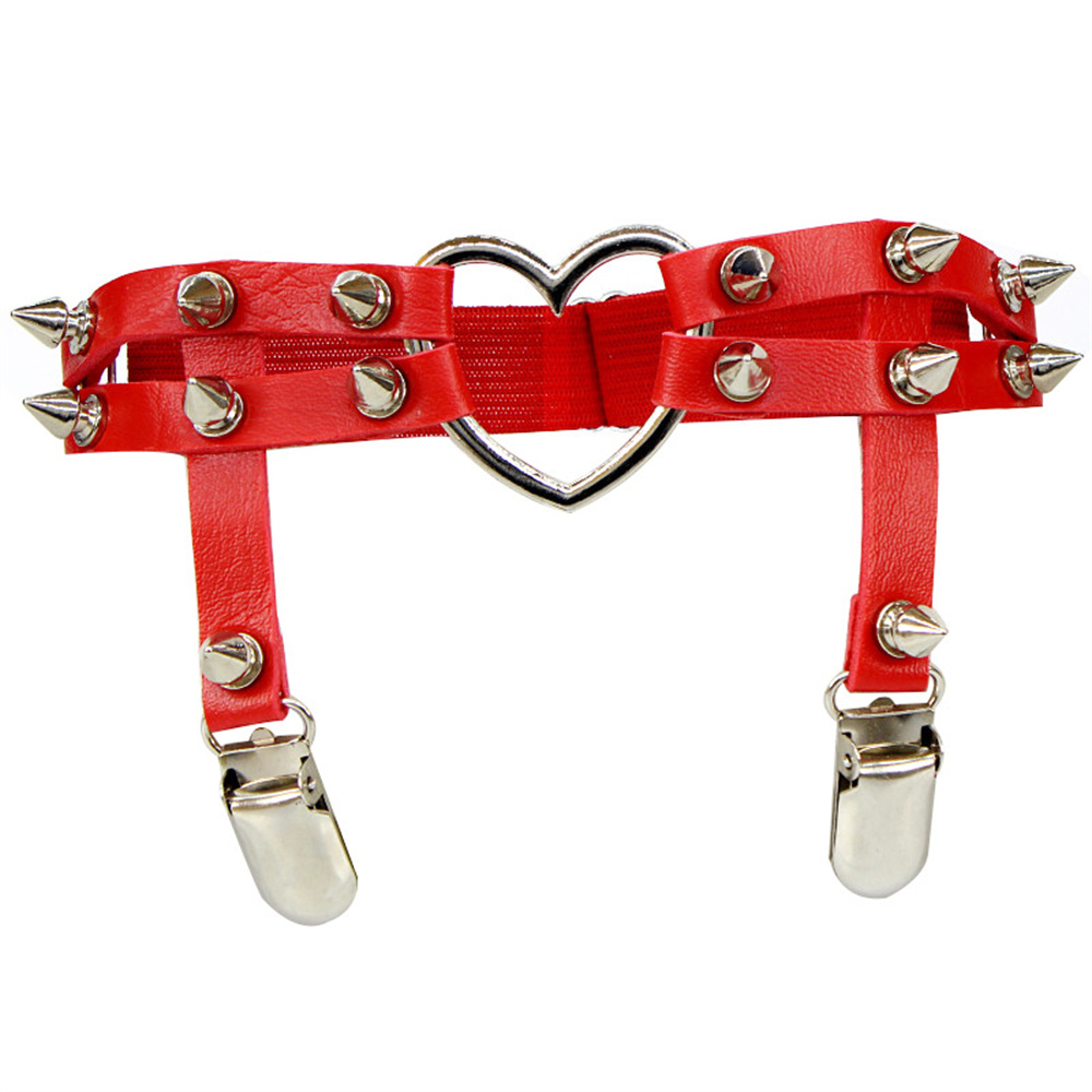 1Pcs Women Punk Goth Heart PU  - Garter Belt Set recension och pris